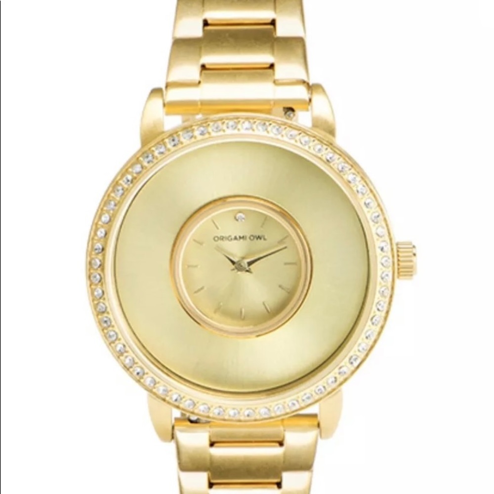 Origami Owl gold watch, very good condition